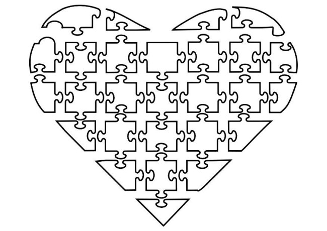Jigsaw Heart Color In