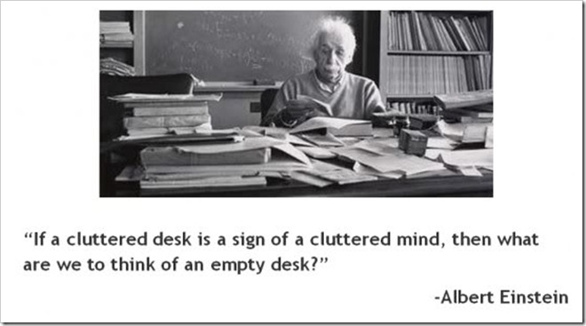 Einsteins Cluttered Desk