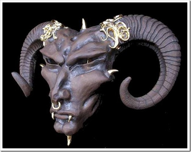 Head of Demon with Gold by Rakupferamik on ArtFire