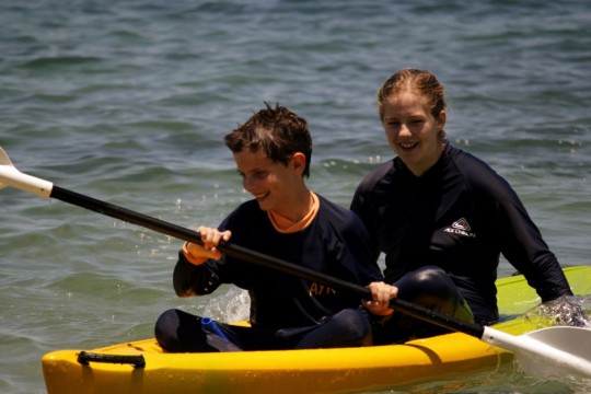 Learning to manouver the sea kayak with Georg