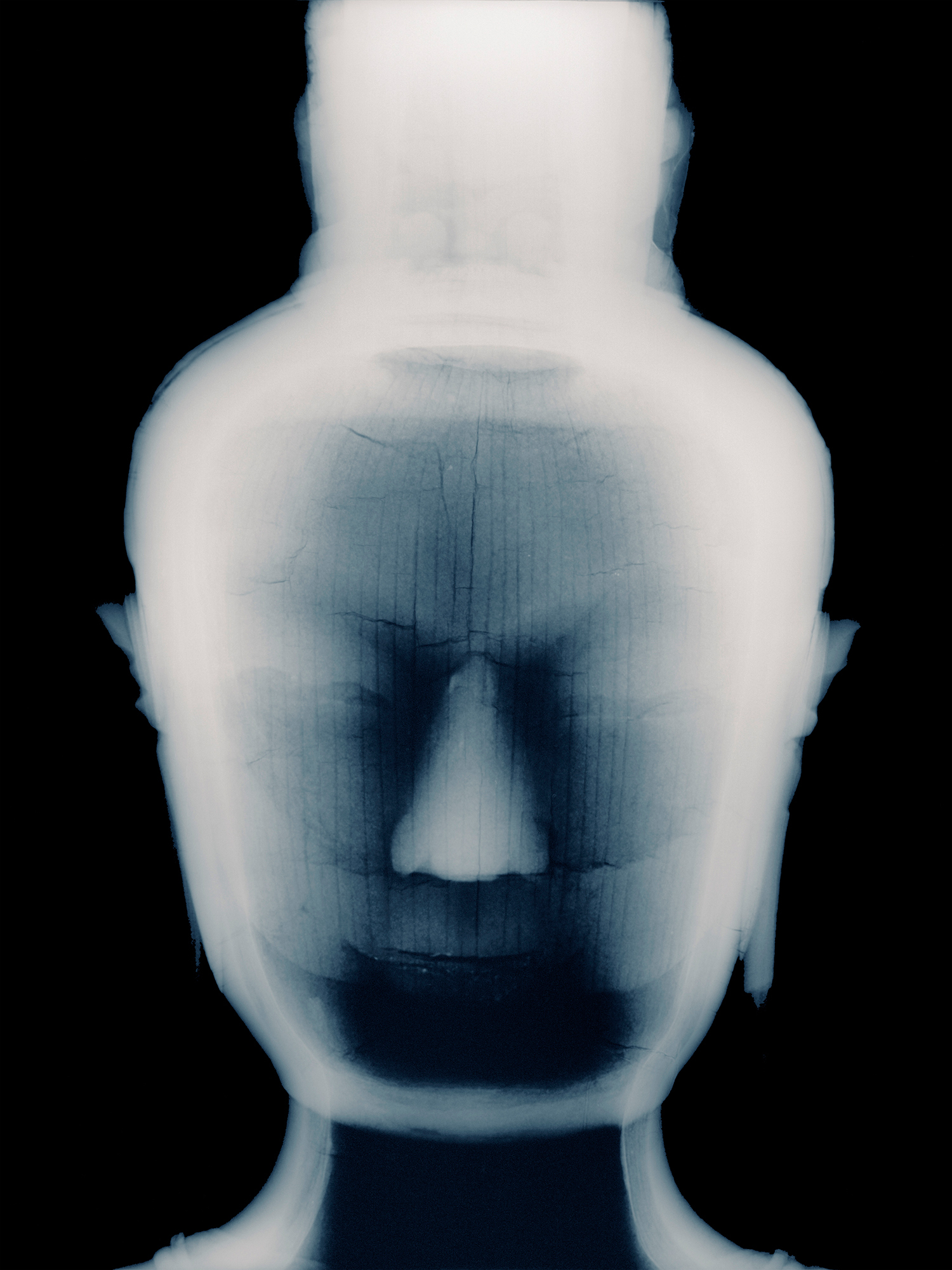 xray photograph of Buddha head